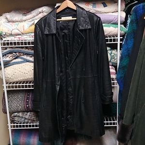 Woman's leather trench coat